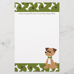 Papeterie Chienchien de chiot en vert