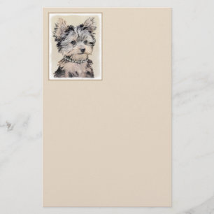 Papeterie Chiot de Yorkshire Terrier peignant l'art original