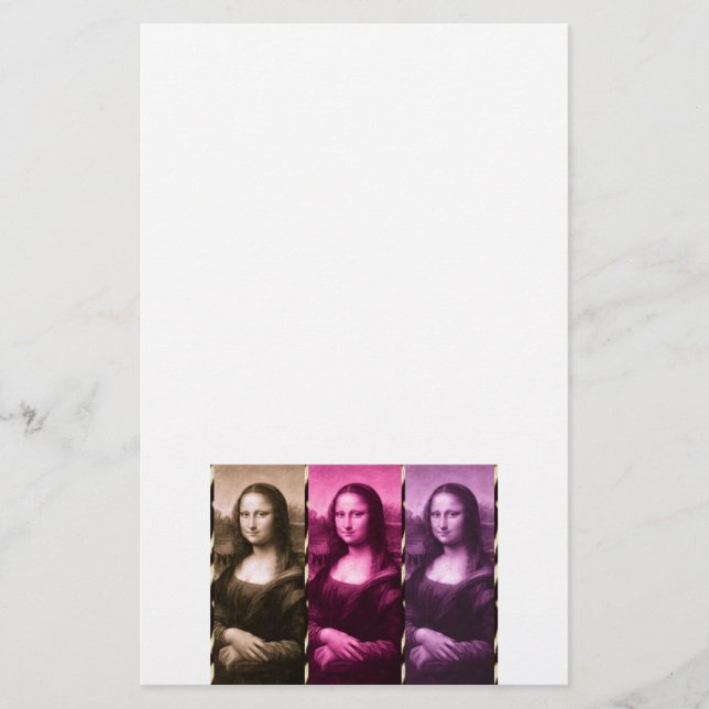 Papeterie Chocolat rose violet Poster de animal Mona Lisa (Devant)