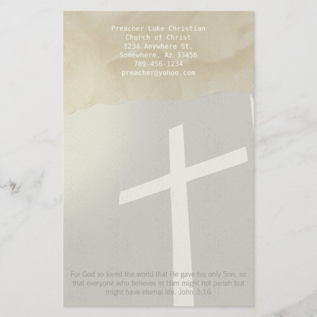 Papeterie Christian Cross Stationery On Grey (Devant)