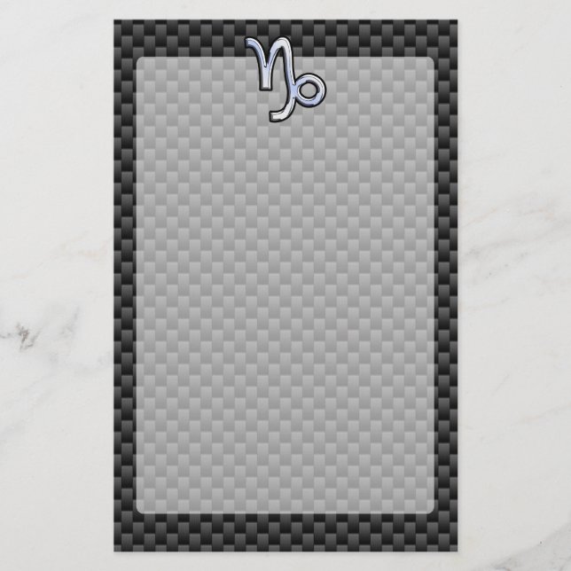 Papeterie Chrome comme Capricorne Signe noir fibre de carbon (Devant)