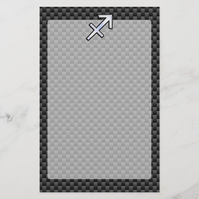 Papeterie Chrome Like Sagittarius Sign Carbon Fiber Print (Devant)