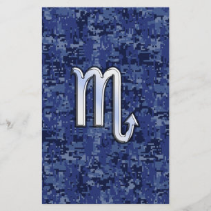 Papeterie Chrome Scorpio Zodiac Connexion Marine Camo Bleu
