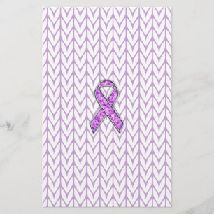 Papeterie Chrome style Crystal Pink Ribbon Awareness Knit