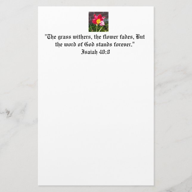 Papeterie Citation biblique inspirante (Devant)