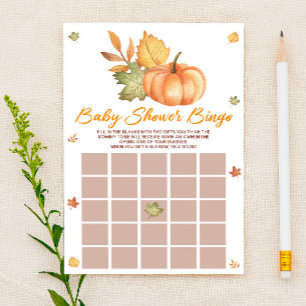 Papeterie Citrouille d'automne Feuilles Baby shower de Bingo