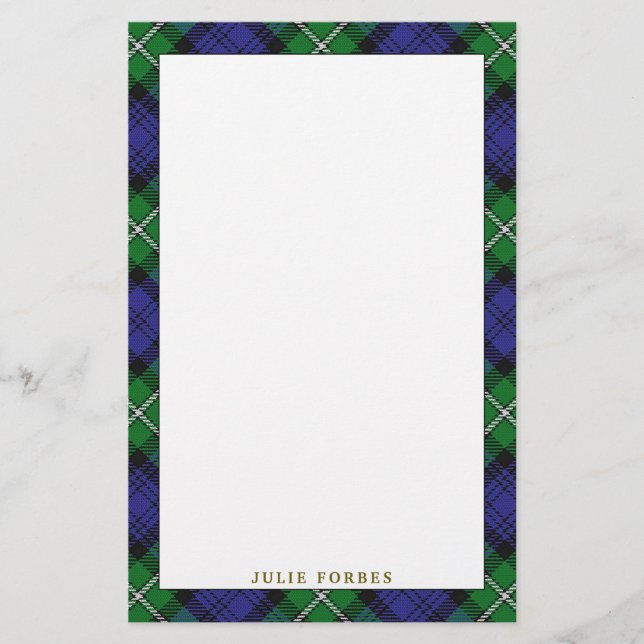 Papeterie Clan élégant Forbes Tartan Plaid (Devant)