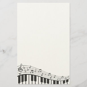 Papeterie Clavier de piano noir et blanc personnalisé. Ajou