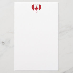 Papeterie Coeur du drapeau du Canada