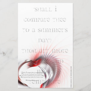 Papeterie Coeur métallique avec sonnet de Shakespeare 18