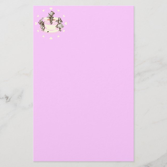 Papeterie Coeurs crèmes autour d'un thé fou (Devant)