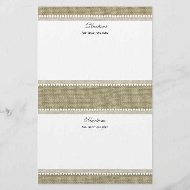 Papeterie Coeurs précieux et burlap (Devant)