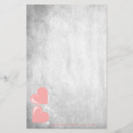 Papeterie Coeurs Valentin rose Papier à lettres personnalisé
