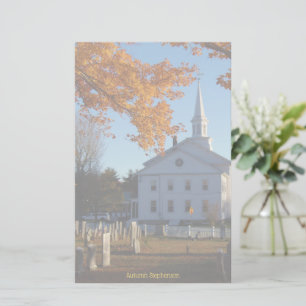 Papeterie Collier d'automne d'or avec église et cimetière