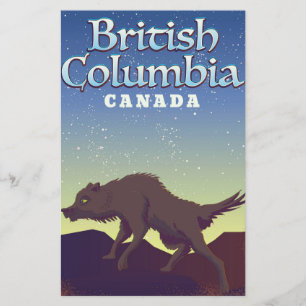 Papeterie Colombie-Britannique Affiche du loup sauvage du Ca