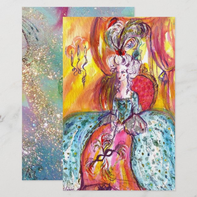 Papeterie COLOMBINA Mascarade vénitienne Mascarade Masques b (Devant / Derrière)