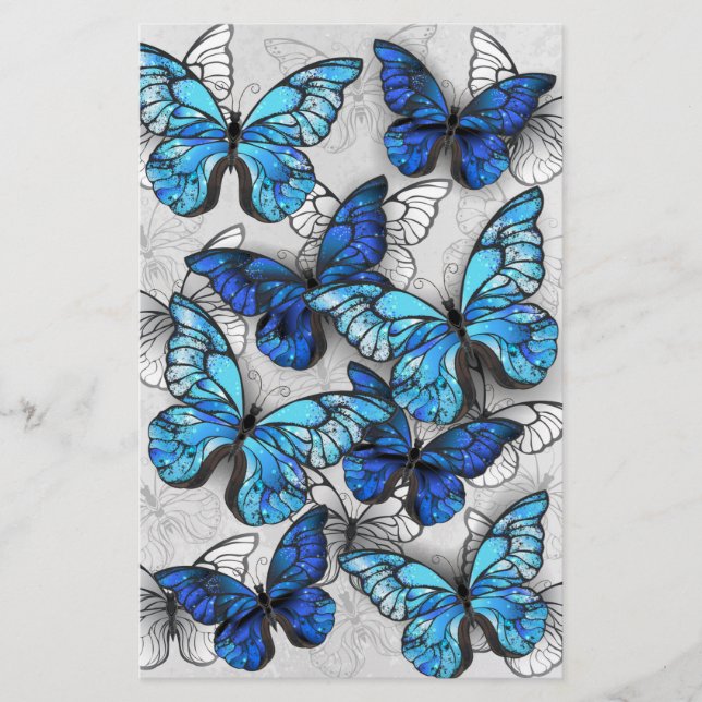 Papeterie Composition des White and Blue Butterflies (Devant)