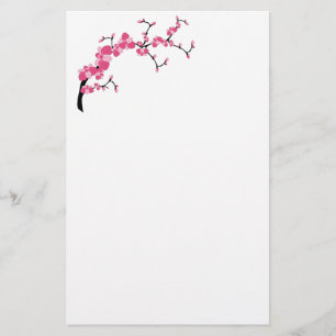 Papeterie Conception 2 de branche d'arbre de fleurs de