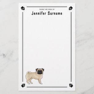 Papeterie Conception de race de chien Pug au visage ridé mig