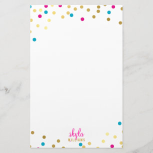 Papeterie Confettis fascinants mignons PERSONNELS de bleu de