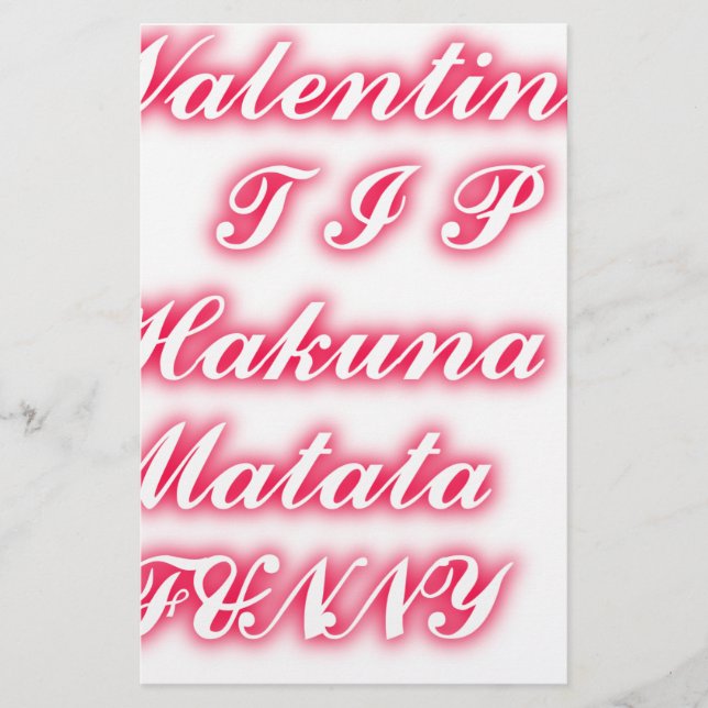 Papeterie Conseil Saint-Valentin : Hakuna Matata Funny Texte (Devant)