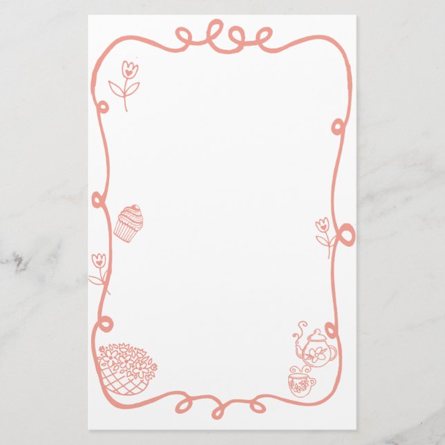 Papeterie Coquette Doodle Ribbon Frame (Devant)