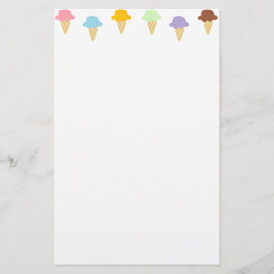 Papeterie Cornets de crème glacée colorés