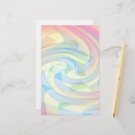 Papeterie Couleurs douces Pastel Swirl Jaune Rose Bleu Abstr
