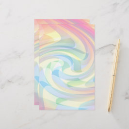Papeterie Couleurs douces Pastel Swirl Jaune Rose Bleu Abstr