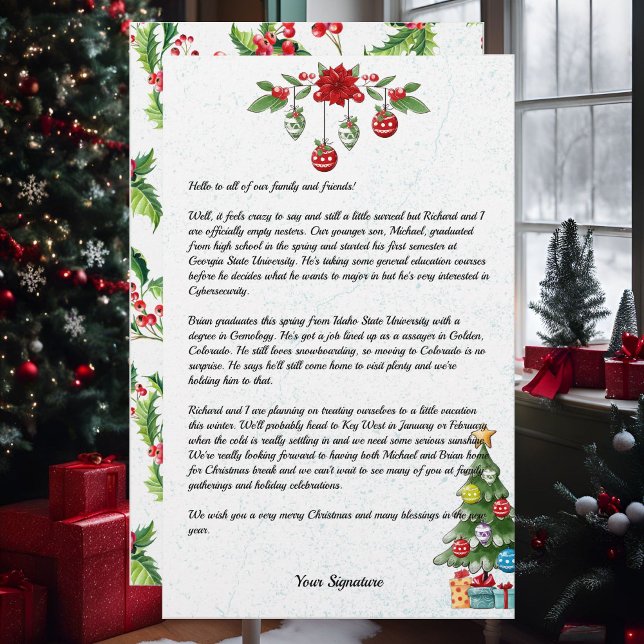 Papeterie Country Christmas Family Newsletter Votre texte (Créateur téléchargé)