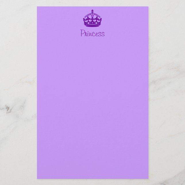 Papeterie Couronne violette personnalisée (Devant)