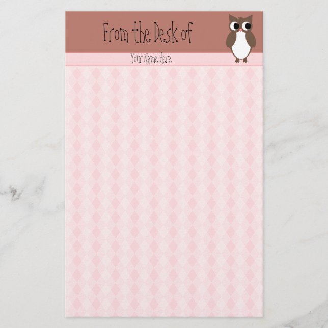 Papeterie Coutume Brown mignonne de hibou (Devant)