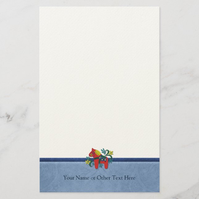 Papeterie Coutume suédoise de cheval de Dala d'art populaire (Devant)