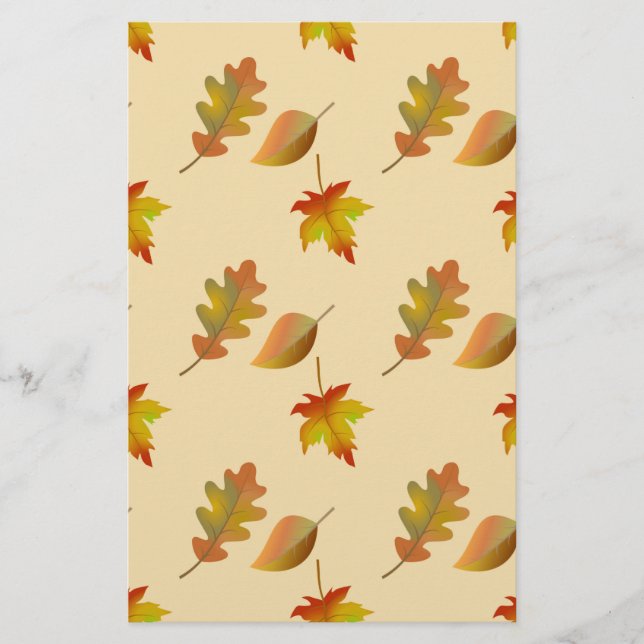 Papeterie Cozy autumn maple leaves oak leaves (Devant)