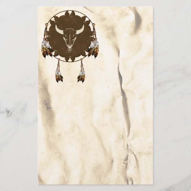 Papeterie Crâne de Buffalo Mandala Statione amérindienne (Devant)