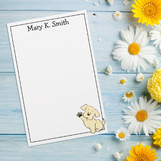 Papeterie Custom Yellow Lab Puppy Cute Dog Art Stationery