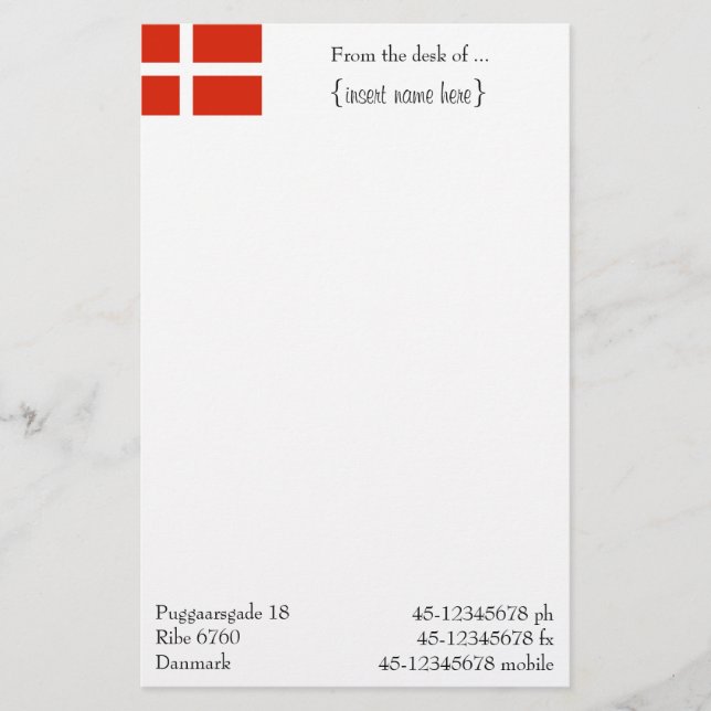 Papeterie Customisez votre Dannebrog ! (Devant)