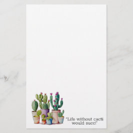 Papeterie Cute aquarelle cactus succulents dans les pots