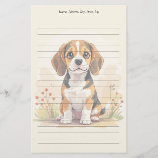 Papeterie Cute Black Tan & White Tricolor Beagle Puppy