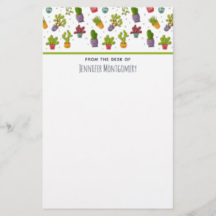 Papeterie Cute Cactus Nature Succulents Motif