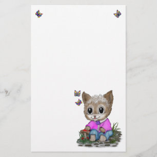 Papeterie Cute Kitty Chat et Papillon
