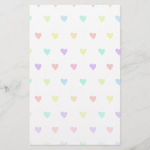 Papeterie Cute Pastel Rainbow Hearts Motif