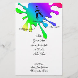 Papeterie Cute Skateboarder Boy Ajouter nom et texte