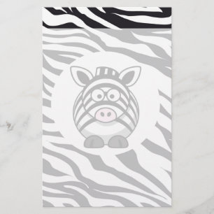 Papeterie Cute Zebra sur Zebra Print Zoo Animaux Motif