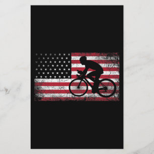 Papeterie Cycliste Cycliste Bicycle Américain Drapeau 4 juil