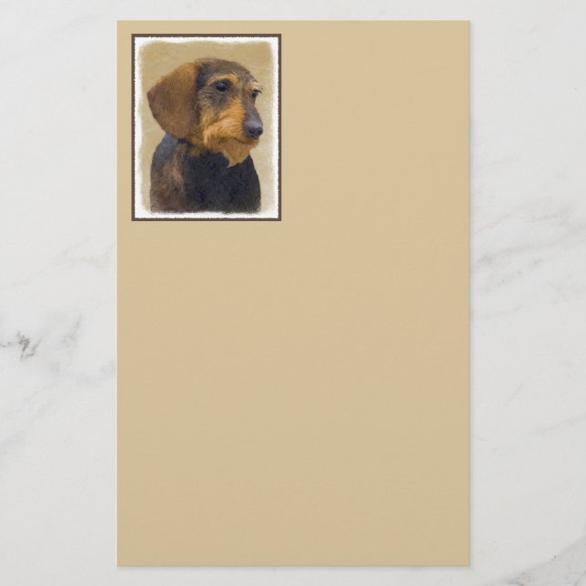 Papeterie Dachshund (À poils durs) Peinture Chien Art origin (Devant)