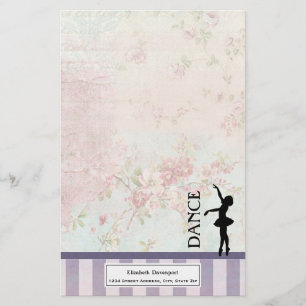 Papeterie Danse - Ballerina Silhouette sur Arrière - plan Vi