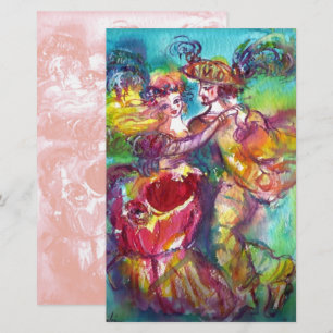 Papeterie DANSE CARNIVALE, douce antique rose blanc