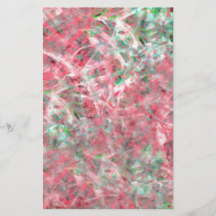 Papeterie Danse expressionniste Abstraite en rose et vert