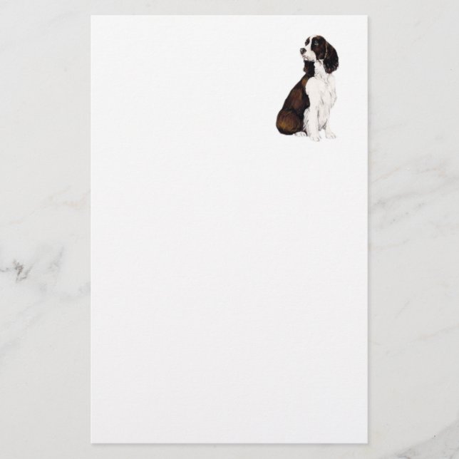 Papeterie d'art de chien d'épagneul de springer (Devant)